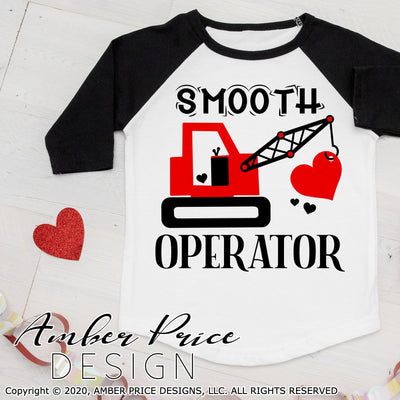 Smooth operator svg kids Valentine's SVG valentine construction crane svg Valentines day shirt design cut file png dxf boys girls Cricut