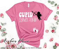 Valentine's day pregnancy svg Cupid Struck again SVG valentines baby on the way DIY maternity reveal shirt clipart design png dxf clipart
