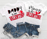 Kids valentines svg set Mommy is my valentine daddy is my valentine boy's girl's siblings valentines day shirt clipart design png dxf Cricut