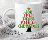 Love Joy Peace SVG Christmas Tree SVG, Christian Christmas SVG Christmas lights svg, Scripture Christmas ornament SVG, Jesus is the reason SVGs, winter shirt DIY silhouette projects vector files for home decor. SVG Silhouette SVG SVG Files for Cricut Project Ideas Simply Crafty SVG Bundles Vector | Amber Price Design 