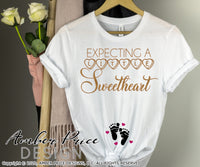 Expecting a little sweetheart svg Valentine's pregnancy svg png dxf baby on the way valentines day maternity shirt baby clipart design file