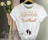 Expecting a little sweetheart svg Valentine's pregnancy svg png dxf baby on the way valentines day maternity shirt baby clipart design file