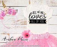 All of me loves all of you SVG, cute valentine's day SVG, Kid's Valentine's Day svg, heart svgs, free svg for school valentine's day shirt craft, DIY Cricut svg silhouette projects vector files for home decor. SVG Silhouette SVG Files for Cricut Project Ideas Simply Crafty SVG Bundles Vector | Amber Price Design 