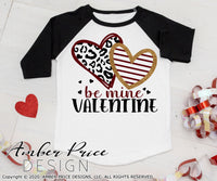 Be Mine, valentine SVG, Cute Kid's Valentine's Day svg, leopard print heart svgs, striped heart shirt svg for v-day school valentine's day shirt craft, DIY Cricut svg silhouette projects vector files for home decor. SVG Silhouette SVG Files for Cricut Project Ideas Simply Crafty SVG Bundles Vector | Amber Price Design 