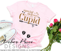Valentine's Pregnancy svg reveal SVG Special Delivery from cupid Cricut silhouette vector design cute pregnant svgs DIY announce svg png dxf