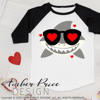 Valentine's shark svg love svg shark sunglasses clipart kids Valentine's day shirt design toddler boy's girl's kids layered cut file png dxf