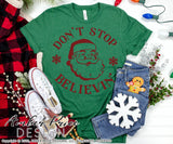 Don't stop believin' SVG, Santa SVG, Holiday Home decor Funny Christmas SVG, Cute Christmas shirt svg file, Christmas ornament SVG for DIY winter shirt craft, DIY silhouette projects vector files for home decor. SVG Silhouette SVG SVG Files for Cricut Project Ideas Simply Crafty SVG Bundles Vector | Amber Price Design 