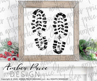 Santa's Footprints SVG, Santa's Boot Prints SVG, cute Kid's Christmas SVG, santa claus svg for Christmas winter cut file, DIY festive Holiday home decor Christmas ornament SVGs, silhouette projects vector files SVG Silhouette SVG SVG Files for Cricut Project Ideas Simply Crafty SVG Bundles Vector | Amber Price Design 