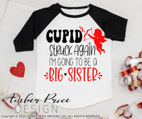 Cupid struck again SVG, Valentine's day Big sister svg, new baby valentine's day SVG, Valentine's Day pregnancy svg, Valentine's day maternity svg, free svg, shirt svg silhouette projects vector files for home decor. Silhouette SVG Files for Cricut Project Ideas Simply Crafty SVG Bundles Vector | Amber Price Design 