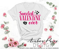 Valentine's day pregnancy svg sweetest valentine ever SVG baby on the way DIY maternity reveal shirt baby clipart design png dxf clipart