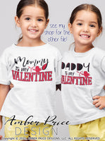 Mommy is my valentine svg kids Valentine's SVG boy's girl's cupid mom valentines day shirt clipart design cut file layered png dxf Cricut