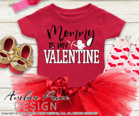 Kids valentines svg set Mommy is my valentine daddy is my valentine boy's girl's siblings valentines day shirt clipart design png dxf Cricut