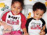 Kids valentines svg set Mommy is my valentine daddy is my valentine boy's girl's siblings valentines day shirt clipart design png dxf Cricut