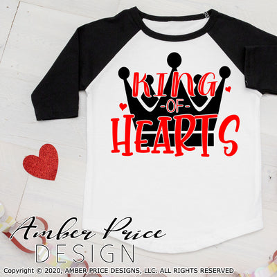 King of hearts svg Boys Valentine's day SVG toddler boy's new baby Valentines shirt design layered vector cut file png dxf Cricut silhouette
