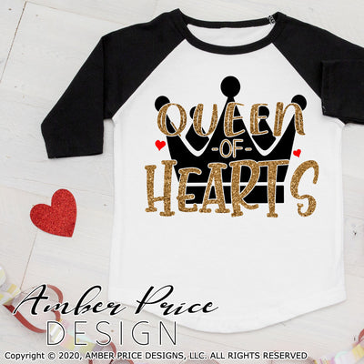 Queen of hearts svg Girls Valentine's day SVG toddler new baby Valentines shirt design layered vector cut file svg png dxf Cricut silhouette