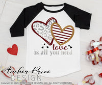 Love is all you need svg leopard heart svg Love svg Valentine's day SVG girl's dxf svg sublimation print png clipart cut file layer Cricut