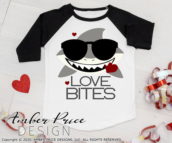 Love Bites svg kids Valentine's SVG valentine shark svg toddler boy's girl's kids childs Valentines day shirt design cut file png dxf Cricut