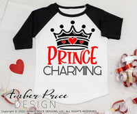 Prince Charming svg boy's Valentine's day SVG love svg valentine svg toddler Valentines day shirt design cut file png dxf Cricut silhouette