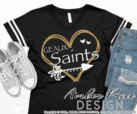 Geaux Saints SVG, New Orleans Saints SVG, NOLA SVG, Saints SVG, Hand lettered SVG, Saints Heart SVG, Women's Saints Football SVG, diy shirt svg for women DIY Football shirt SVG, Cricut SVG Silhouette SVG Files for Cricut Projects Cricut Project Ideas Simply Crafty SVG Bundles Design Bundles Vectors | Amber Price Design