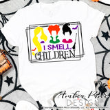 I smell children SVG, Funny Halloween SVG cut file for cricut, silhouette, Funny Hocus Pocus SVG, DIY Halloween shirt SVG, PNG and DXF. Vector for Fall and Autumn. Women's Fall Halloween shirt DXF PNG version also included. EPS by request. Cute and Unique sublimation PNG file. From Amber Price Design