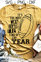 It's the most wonderful time of the year SVG Football Season SVG, Football Mom SVG Family Game Day svg, Fall SVG DIY Football game day shirt craft DIY Cricut and silhouette projects vector files, for home decor. SVG Silhouette SVG SVG Files for Cricut Project Ideas Simply Crafty SVG Bundles Vector | Amber Price Design 