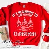 It's beginning to look a lot like Christmas SVG, winter SVG, Festive Christmas tree SVG, Cute Holiday SVG Cricut designs DIY winter shirt craft, DIY silhouette projects vector files for home decor. Sign Stencil for Silhouette SVG SVG Files for Cricut Project Ideas Simply Crafty SVG Bundles Vector | Amber Price Design 