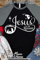 Jesus is the Reason SVG, Christmas Nativity Scene SVG, Christian Christmas SVGs, Cute Christmas ornament SVG, Reason for the season SVGs, winter shirt craft, DIY silhouette projects vector files for home decor. SVG Silhouette SVG SVG Files for Cricut Project Ideas Simply Crafty SVG Bundles Vector | Amber Price Design 