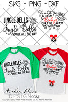 Jingle Bells Jingle Bells Jingle all the way SVG Oh what fun it is to say a BABY'S on the way SVG Couple's Christmas Maternity SVG His & Hers winter Pregnancy reveal shirt project! Announce your twin pregnancy shirt design winter! Pregnancy Announcement SVG is PERFECT for your pregnancy craft PNG DXF Amber Price Design