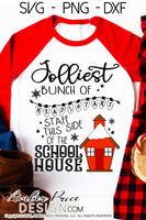 Jolliest bunch of teachers this side of the school house SVG, Teacher Christmas SVGs, winter shirt cut file for cricut, silhouette, festive Christmas designs DXF PNG versions also Cute Unique sublimation file. Silhouette Files for Cricut Project Ideas Simply Crafty SVG Bundles Design Bundles Vector | Amber Price Design