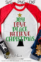 Joy Love Peace SVG stacked Christmas Tree SVG, Christian Christmas svg shirt designs Scripture Christmas ornament SVG, Jesus is the reason SVGs, winter shirt DIY silhouette projects vector files for home decor. SVG Silhouette SVG SVG Files for Cricut Project Ideas Simply Crafty SVG Bundles Vector | Amber Price Design 