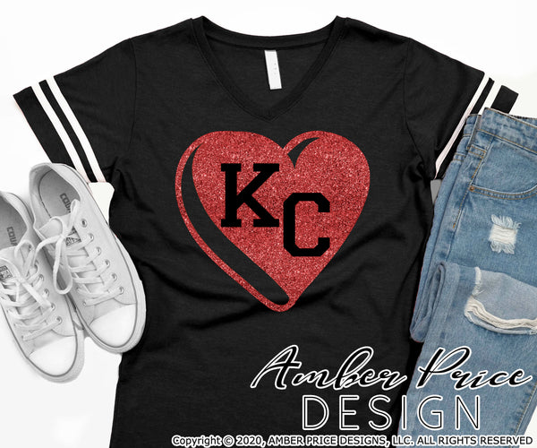 KC Heart SVG Love Kansas City SVG PNG DXF Chiefs