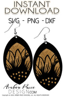 Sunflower earring SVG, layered sunflower earring cut file for cricut, silhouette, glow forge, digital cut file for vinyl cutting machines like Cricut, and Silhouette. Includes 1 zipped folder containing each SVG file, DXF file, and PNG file. This is a High Res file, at full 300 dpi resolution | Amber Price Design
