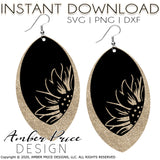 Layered Sunflower Earrings SVG, Sunflower SVG, Kansas earring cut file for cricut, silhouette, glow forge, digital cut file for vinyl cutting machines like Cricut, and Silhouette. Includes 1 zipped folder containing each SVG, DXF, and PNG file. This is a High Res file, at full 300 dpi resolution | Amber Price Design