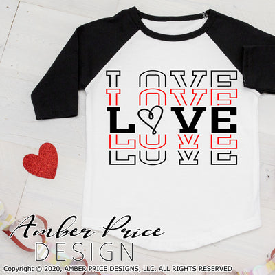 Love you echo svg Valentine day svg Love stacked font svg cute Valentine's day SVG toddler baby dxf sublimation print png cut file cricut