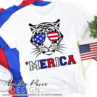 'Merica SVG, Patriotic SVG, Tiger King SVG, Kid's 4th of July SVG, PNG, DXF, Red White Blue SVG, America SVG, USA SVG, Amber Price Design