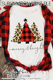 Merry & Bright PNG Christmas sublimation design printable leopard print Christmas trees image clipart. Buffalo Check Buffalo plaid Cricut, silhouette, Winter / Christmas shirt design for women and kids. DIY Home Decor PNG . High Resolution Cute and Unique sublimation PNG file. Personal Use Only. From Amber Price Design