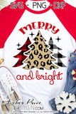 Merry and bright SVG, Leopard print Christmas tree shirt DIY cut file for cricut, silhouette Winter SVG, buffalo check plaid svg winter SVG DXF and PNG version also included. Cute and Unique sublimation file. Silhouette Files for Cricut Project Ideas Simply Crafty SVG Bundles Design Bundles Vectors | Amber Price Design
