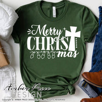 Merry CHRISTmas SVG, Christian Christmas SVG with cross DIY cut file for cricut, silhouette festive winter shirt svg, holiday svg files SVG DXF and PNG version also included. Cute and Unique sublimation file. Silhouette Files for Cricut Project Ideas Simply Crafty SVG Bundles Design Bundles Vector | Amber Price Design