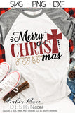 Merry CHRISTmas SVG, Christian Christmas SVG with cross DIY cut file for cricut, silhouette festive winter shirt svg, holiday svg files SVG DXF and PNG version also included. Cute and Unique sublimation file. Silhouette Files for Cricut Project Ideas Simply Crafty SVG Bundles Design Bundles Vector | Amber Price Design