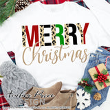 Merry Christmas SVG, leopard print Christmas SVG cut file for cricut, silhouette DIY Trendy festive winter shirt svg, holiday svg files SVG DXF PNG version also included. Cute Unique glitter sublimation file. Silhouette Files for Cricut Project Ideas Simply Crafty SVG Bundles Design Bundles Vector | Amber Price Design