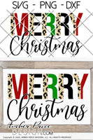 Merry Christmas SVG, leopard print Christmas SVG cut file for cricut, silhouette DIY Trendy festive winter shirt svg, holiday svg files SVG DXF PNG version also included. Cute Unique glitter sublimation file. Silhouette Files for Cricut Project Ideas Simply Crafty SVG Bundles Design Bundles Vector | Amber Price Design