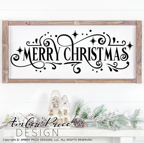 Merry Christmas SVG, hand lettered Christmas calligraphy SVG cut file for cricut, silhouette festive winter shirt svg, holiday svg files SVG DXF and PNG version also included. Cute and Unique sublimation file. Silhouette Files for Cricut Project Ideas Simply Crafty SVG Bundles Design Bundles Vector | Amber Price Design