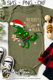 Merry Rexmas SVG, Christmas Dinosaur SVG, Kid's Christmas shirt SVG, T-Rex with Christmas lights SVGs cut files for cricut, Winter shirt designs DXF & PNG included. Cute & Unique sublimation file. Silhouette downloadable File for Cricut Project Ideas Simply Crafty SVG Bundles Design Bundles, Vector | Amber Price Design