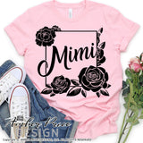 Mimi Floral Frame SVG PNG DXF roses clipart