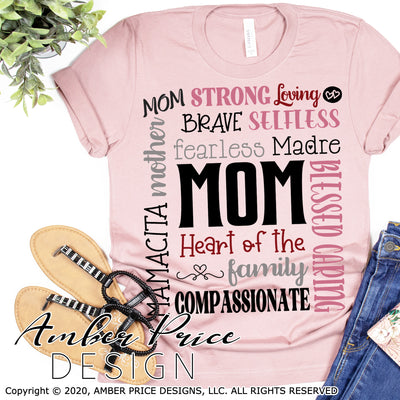 Mom Typography SVG Mom Collage SVG PNG DXF