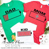 Family Christmas Pajamas SVGs, Mom Dad & Kids Christmas Shirt SVGs, Energy level svgs, battery svg cut file for cricut, silhouette winter Home Decor SVG. DXF & PNG included. Cute and Unique sublimation file. Silhouette Files for Cricut Project Ideas Simply Crafty SVG Bundles Design Bundles, Vectors | Amber Price Design