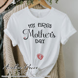 My first mother's day SVG, Mother's Day pregnancy reveal svg, Spring maternity svg, New Mom maternity svg, new baby on the way png SVG, cute Spring SVG shirt craft DIY Cricut silhouette projects vector. Free SVGs Silhouette SVG File Cricut Project Ideas Simply Crafty SVG Bundles Vector | Amber Price Design | amberpricedesign.com
