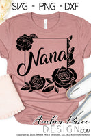 Nana floral frame svg png dxf