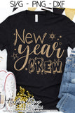 New Year Crew SVG, Fun New Years Eve shirt svg, New Years Eve SVG PNG DXF. NYE shirt SVG New years eve party Shirt cricut NYE svg silhouette Winter new year tshirt design. Unique sublimation print file. Silhouette Files for Cricut Project Ideas Simply Crafty SVG Bundles Design Bundles Vectors | Amber Price Design
