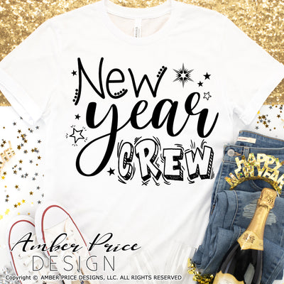 New Year Crew SVG, Fun New Years Eve shirt svg, New Years Eve SVG PNG DXF. NYE shirt SVG New years eve party Shirt cricut NYE svg silhouette Winter new year tshirt design. Unique sublimation print file. Silhouette Files for Cricut Project Ideas Simply Crafty SVG Bundles Design Bundles Vectors | Amber Price Design